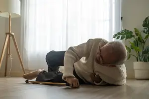 elderly man on floor after fall