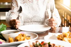 older person about to eat
